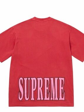 Supreme Red Tee with Pink Back Logo